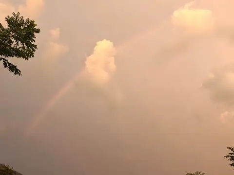 Rainbow in a Pink Sky, India